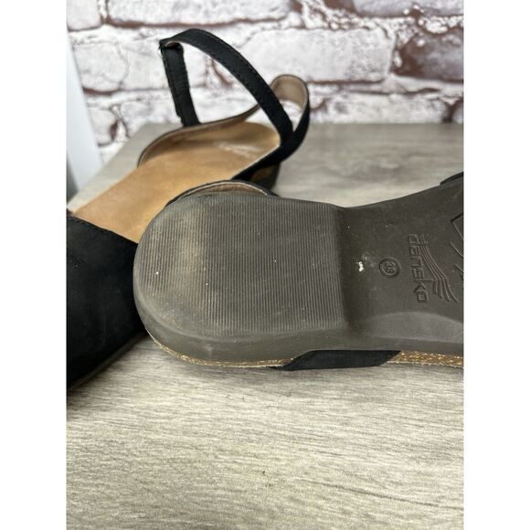 Dansko Rowan Black Leather Waxy MaryJane Closed Toe Sandal Women sz 38EU/7.5M US - Picture 15 of 16